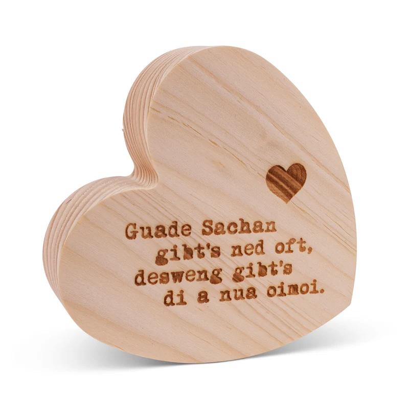Holzherzerl "Guade Sachan"