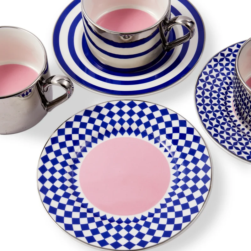4er-Set Kaffeetassen AUNTY CUPS silber