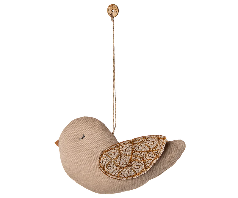 Maileg Ornament VOGEL WINTERHERZ sand ca. 9,5x6 cm Stoffanhänger Deko Baumschmuck