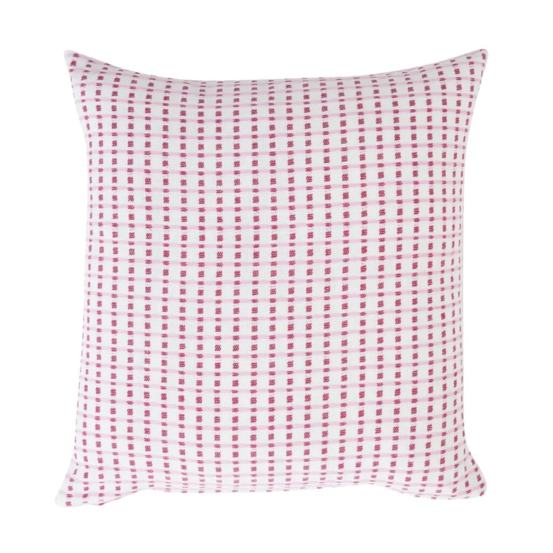Kissenbezug 40x40 cm mit Reißverschluss rosé-rubinrot ELLA Dobby-Gewebe aus Baumwolle