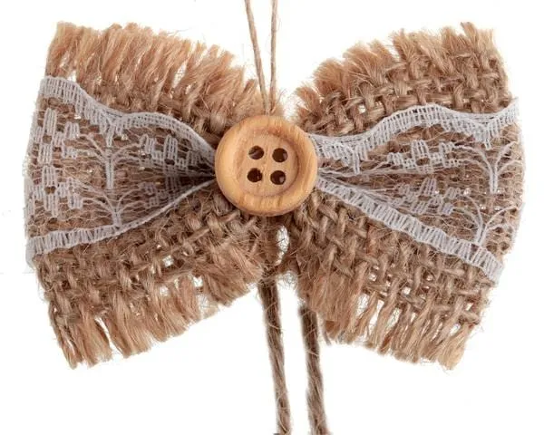 Vintage Jute Deko Schleifen (6 Stück)