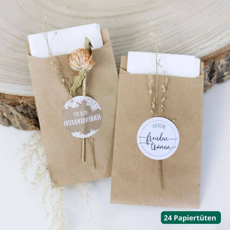 Papiertüten aus Kraftpapier für Freudentränen (24 Stück)