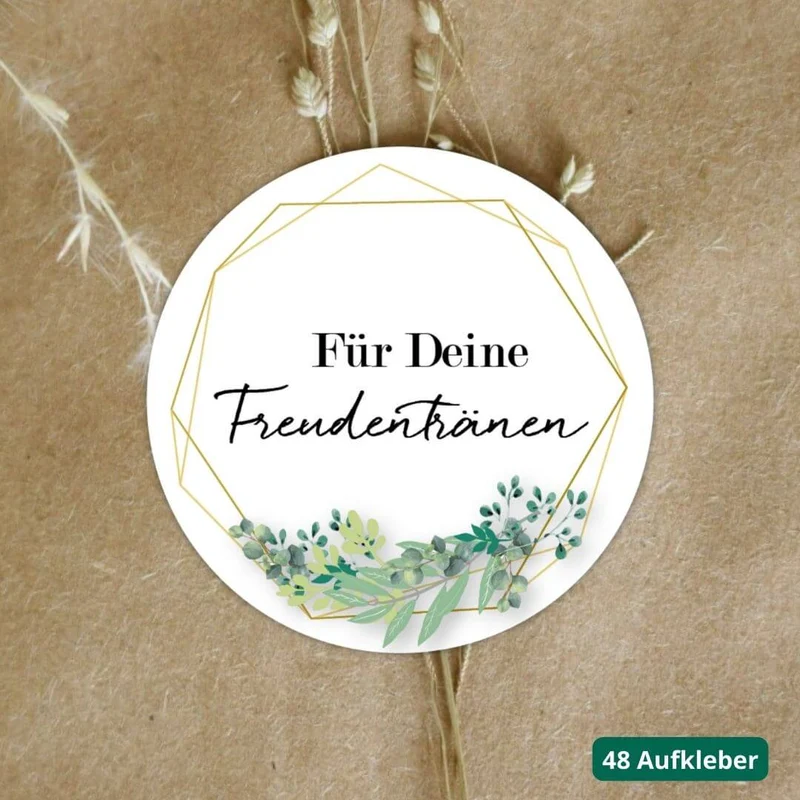 Aufkleber Eukalyptus Für Deine Freudentränen (48 Stück)