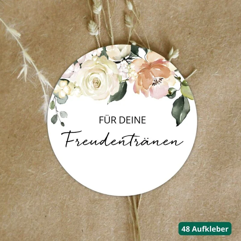 Aufkleber Blütenzauber Für Deine Freudentränen (48 Stück)