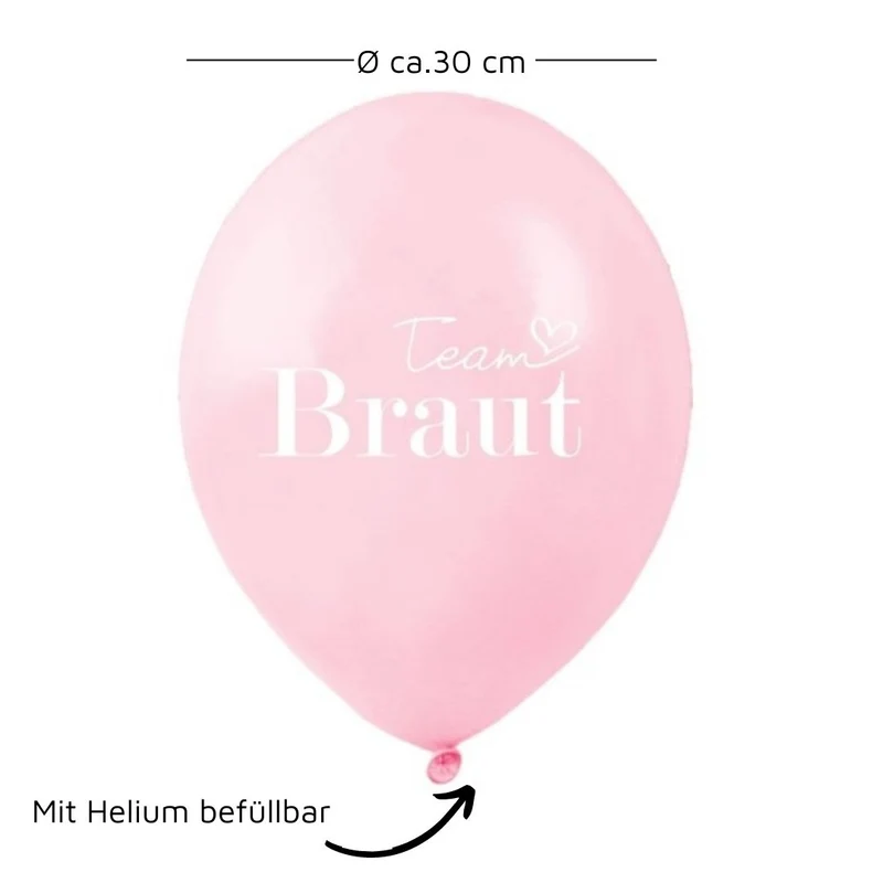 Luftballons Team Braut (10 Stück)