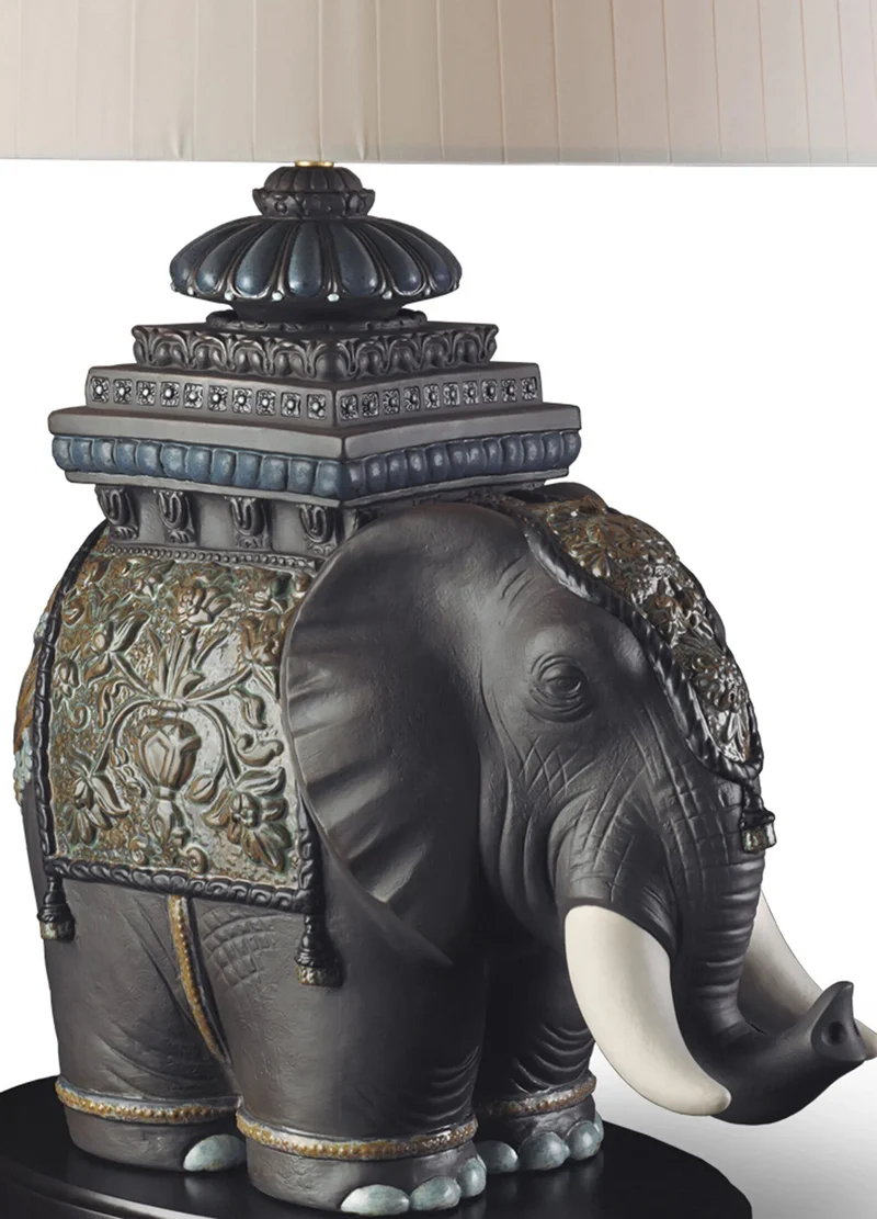 Tischleuchte SIAMESE ELEPHANT aus Porzellan, H70 cm