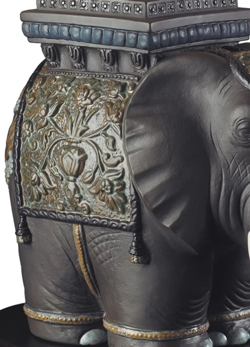 Tischleuchte SIAMESE ELEPHANT aus Porzellan, H70 cm