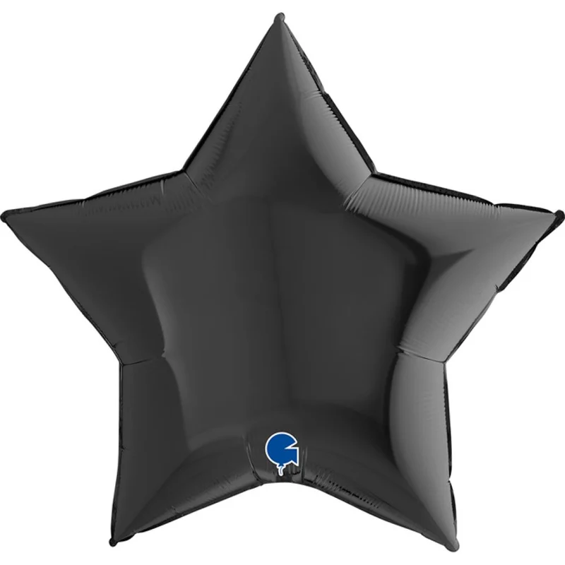 36"/Ø91cm Folienballon Uni Stern | Schwarz
