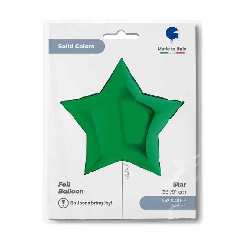 36"/Ø91cm Folienballon Uni Stern | Grün