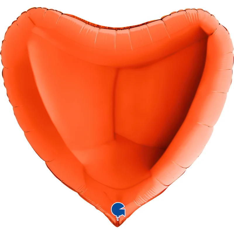 36"/Ø91cm Folienballon Uni Herz | Orange