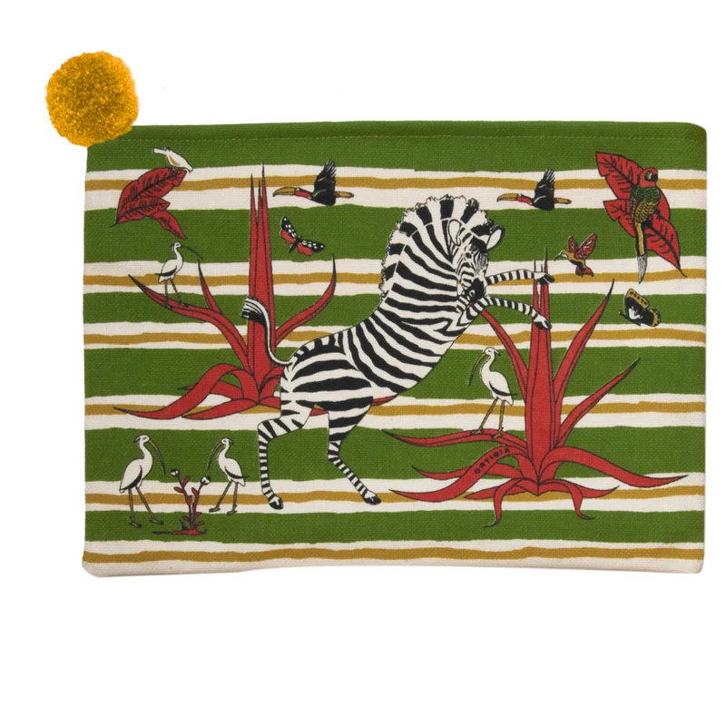 Strand-Clutch JUNGLE GREEN aus ägyptischer Baumwolle