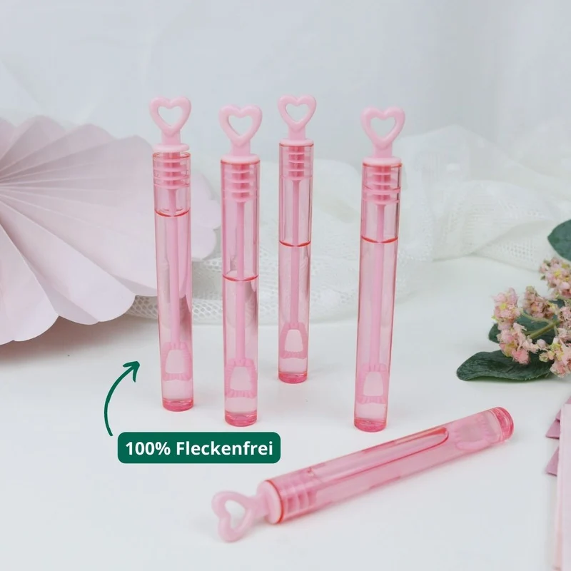 Seifenblasen Herz rosa fleckenfrei (48 Stück)