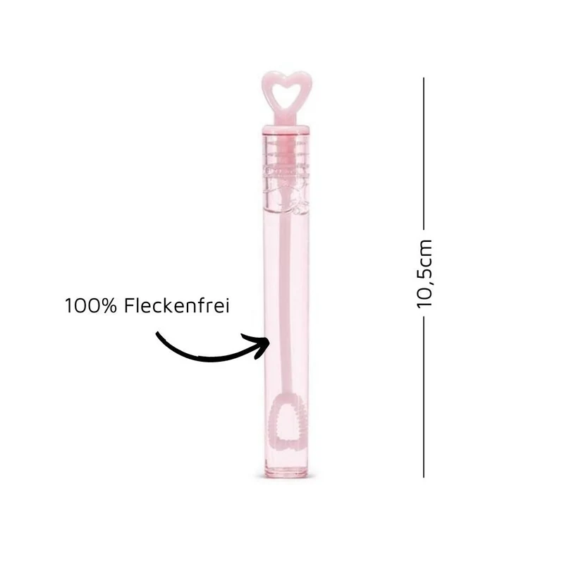 Seifenblasen Herz rosa fleckenfrei (48 Stück)