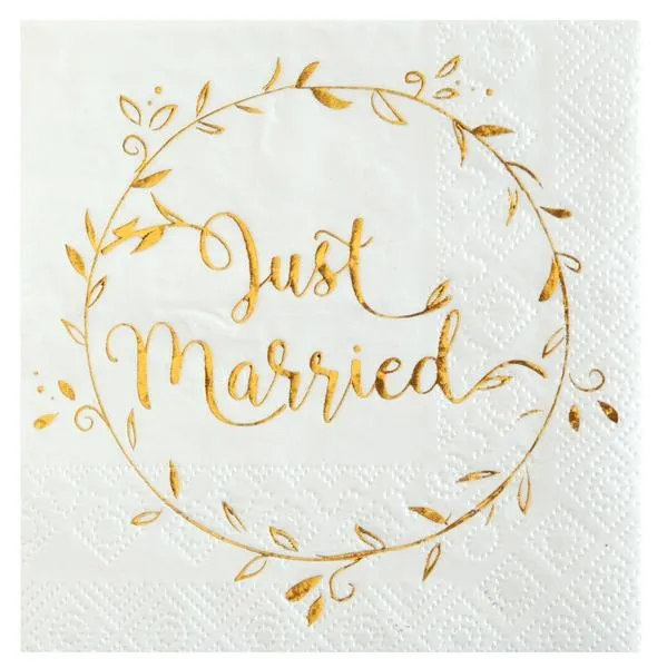 Cocktail Servietten Just Married (20 Stück)