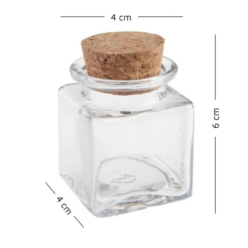 Gastgeschenk Korkenglas quadratisch (1 Stück)