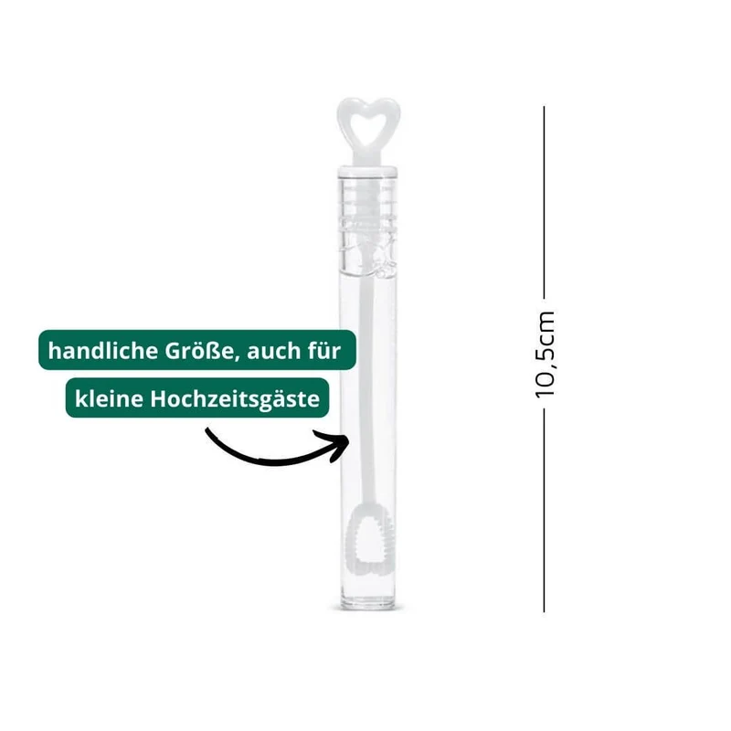 Seifenblasen Herz weiß fleckenfrei (48 Stück)