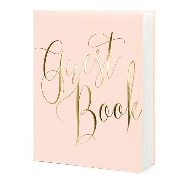 Gästebuch Hochzeit Guest Book rosa/gold