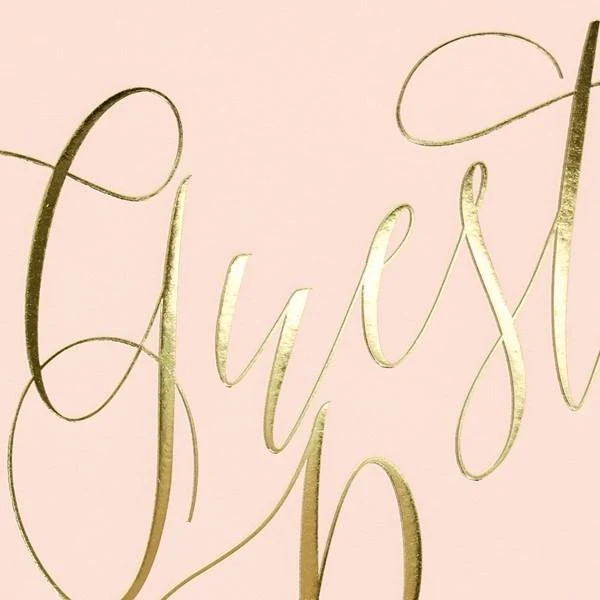 Gästebuch Hochzeit Guest Book rosa/gold