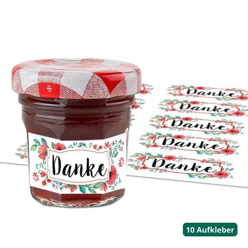 Aufkleber Danke (10 Stück)