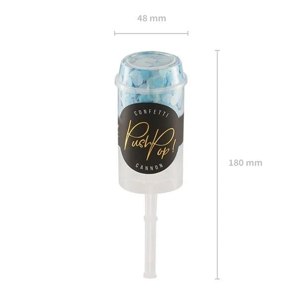 Mini Konfetti Kanone Push - blau