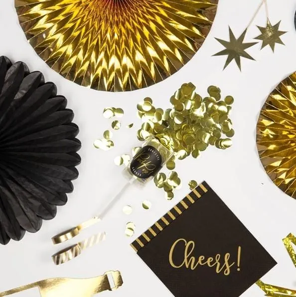 Mini Konfetti Kanone Push - gold metallic