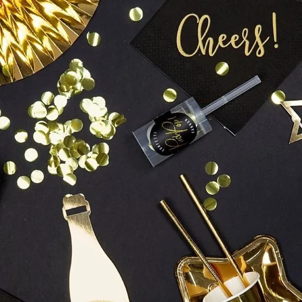 Mini Konfetti Kanone Push - gold metallic