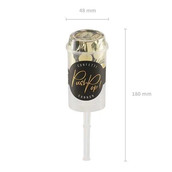 Mini Konfetti Kanone Push - gold metallic