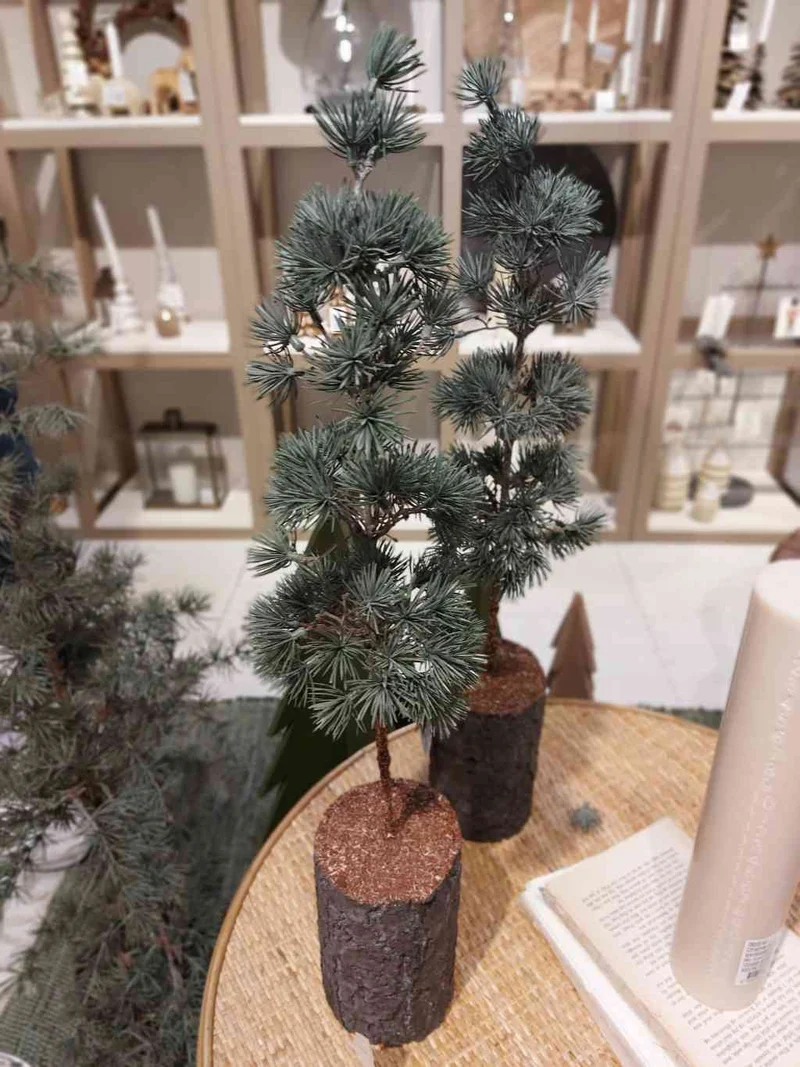 ZEDERNBAUM auf Rindenfuß ☆ ca. 60 cm Weihnachtsbaum Kunstpflanze
