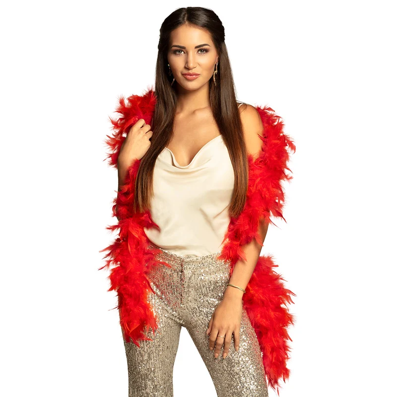 Federboa Unifarben 180 cm - 50g | Rot