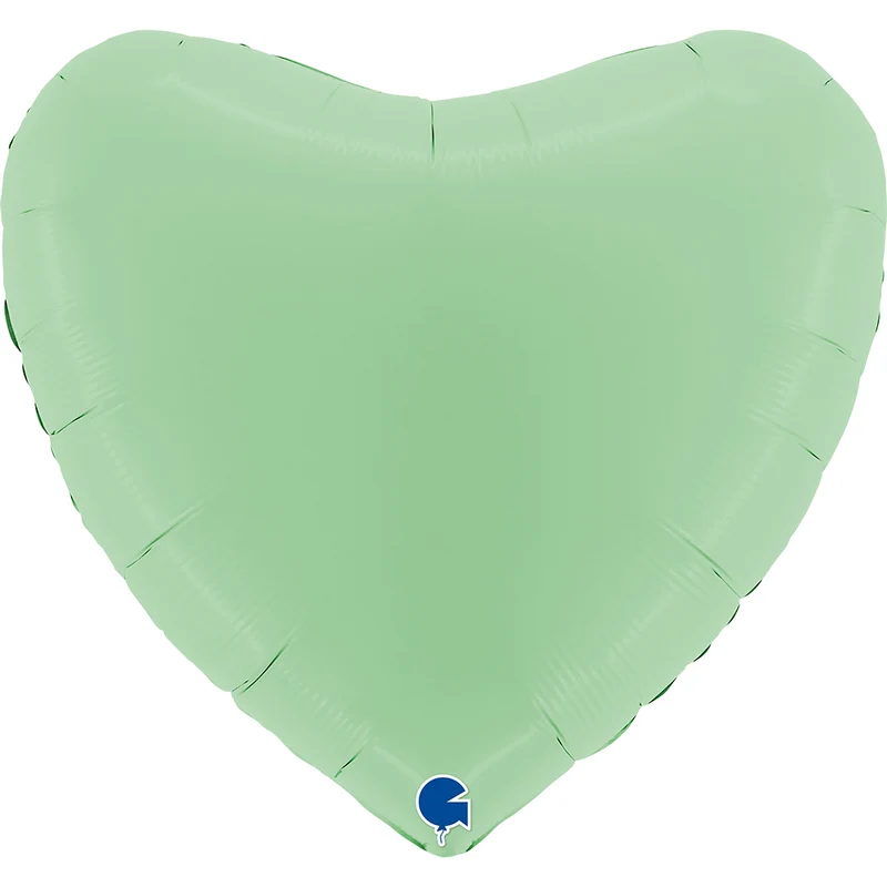 36"/Ø91cm Folienballon Uni Herz | Grün Matt