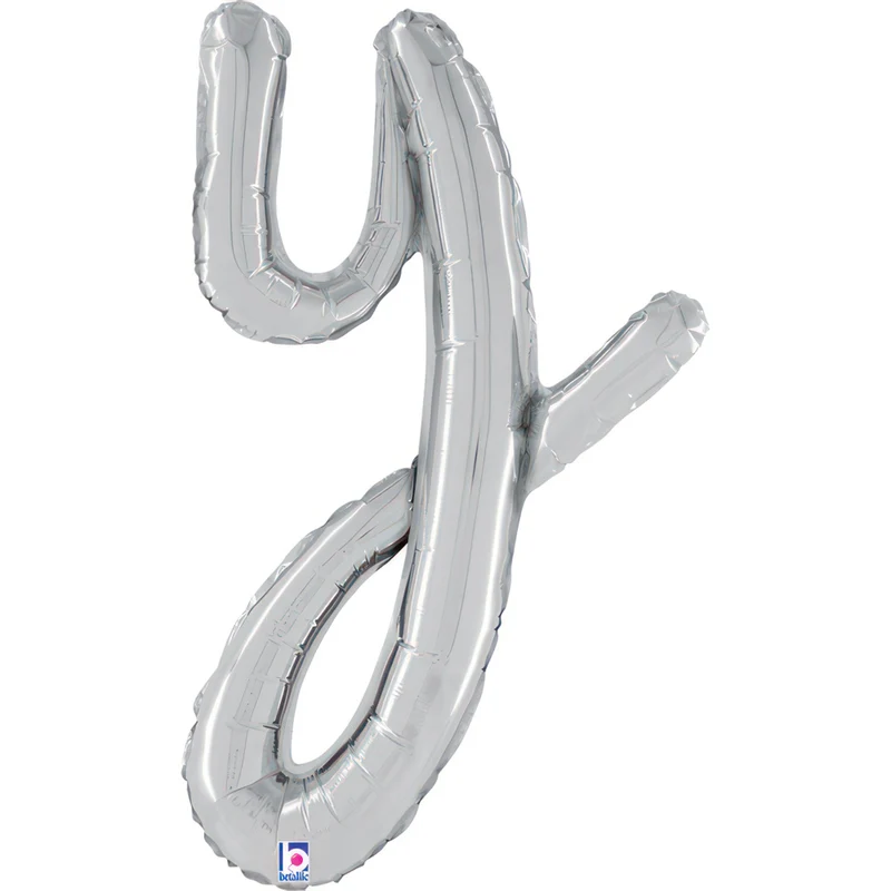 24"/Ø61cm Folienballon Buchstabe Skript Silber | Y