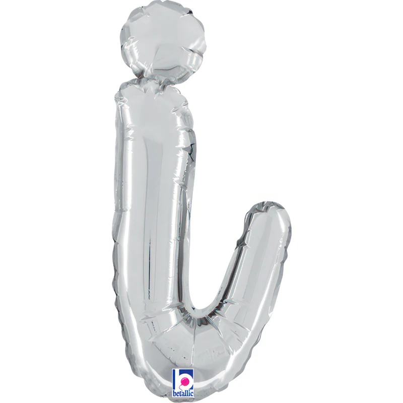 14"/Ø36cm Folienballon Buchstabe Skript Silber | I