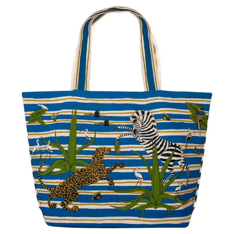 Strandtasche JUNGLE BLUE aus ägyptischer Baumwolle