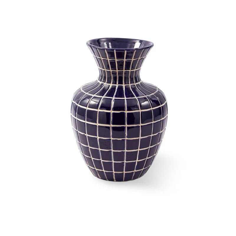 Keramikvase HAMAM S dunkelblau Ø30xH40 cm