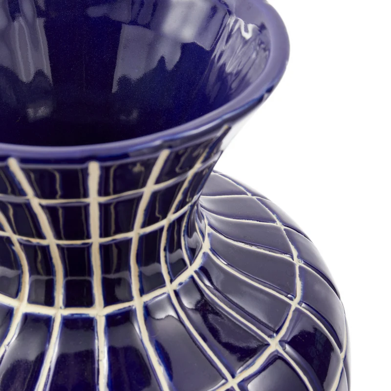 Keramikvase HAMAM S dunkelblau Ø30xH40 cm