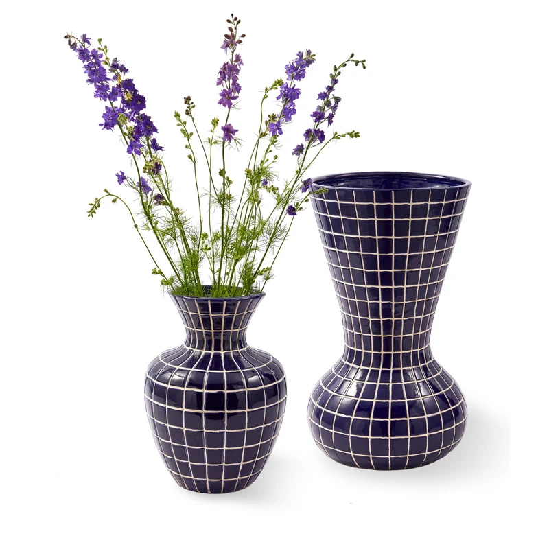 Keramikvase HAMAM S dunkelblau Ø30xH40 cm
