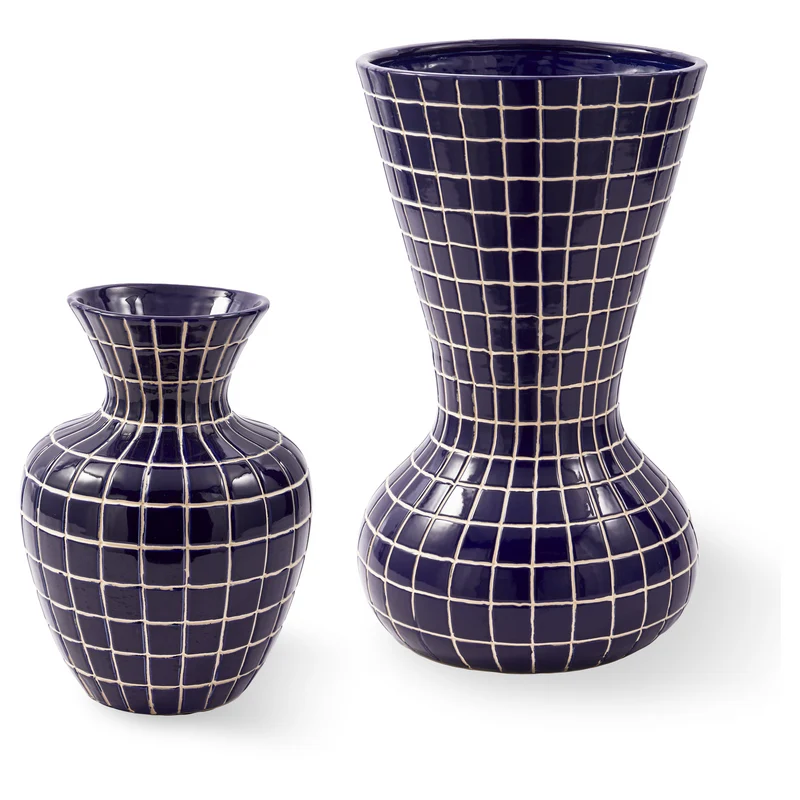 Vase HAMAM L dunkelblau Ø36xH62cm