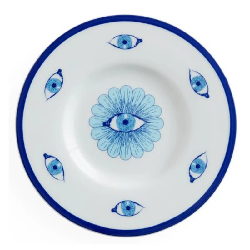 Teetasse und Untersetzer Set DRUGGIST blau/weiß