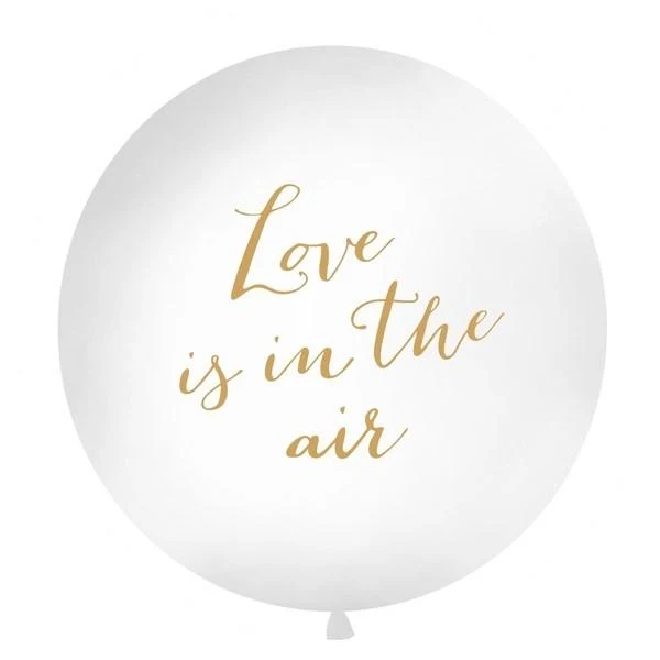 XXL Luftballon Love is in the Air - weiß/gold