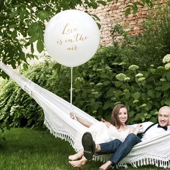 XXL Luftballon Love is in the Air - weiß/gold