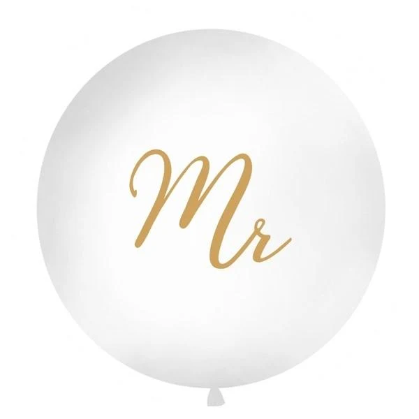 XXL Luftballon Mr - weiß/gold
