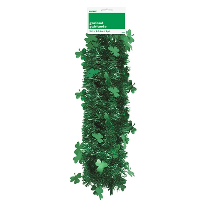 Drahtgirlande Kleeblatt Glitzer 274cm