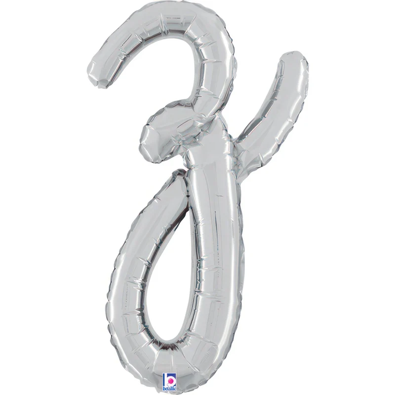 24"/Ø61cm Folienballon Buchstabe Skript Silber | Z