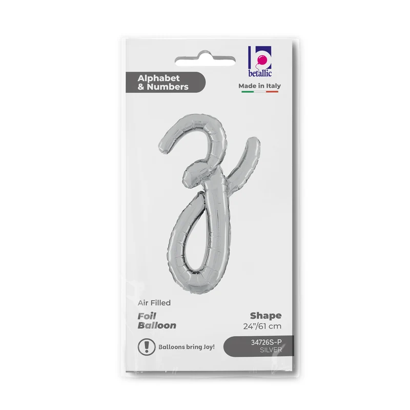 24"/Ø61cm Folienballon Buchstabe Skript Silber | Z
