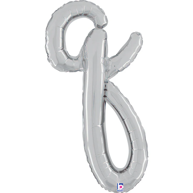 24"/Ø61cm Folienballon Buchstabe Skript Silber | Q