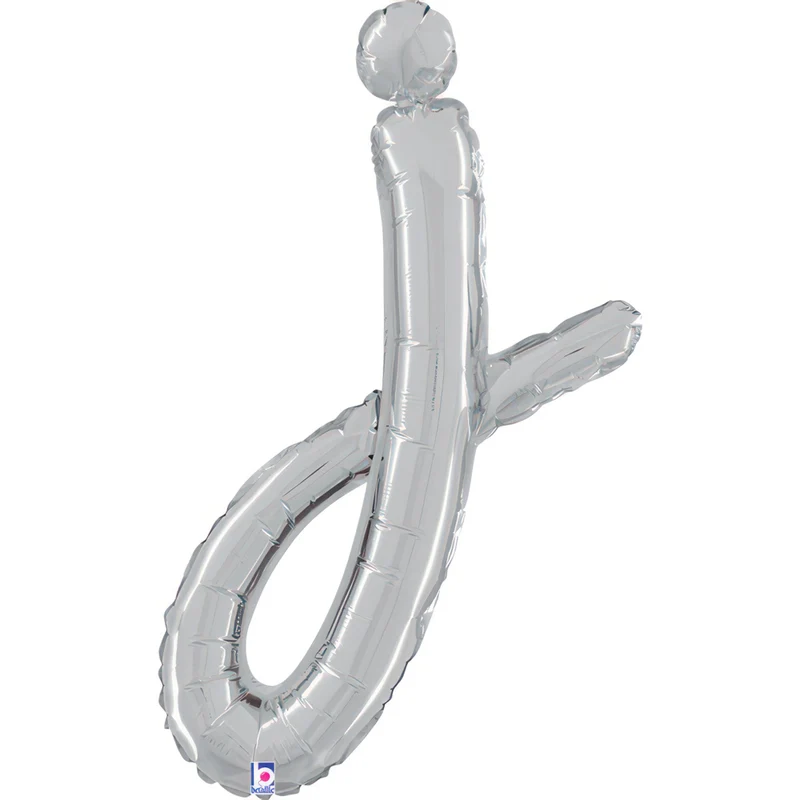 24"/Ø61cm Folienballon Buchstabe Skript Silber | J