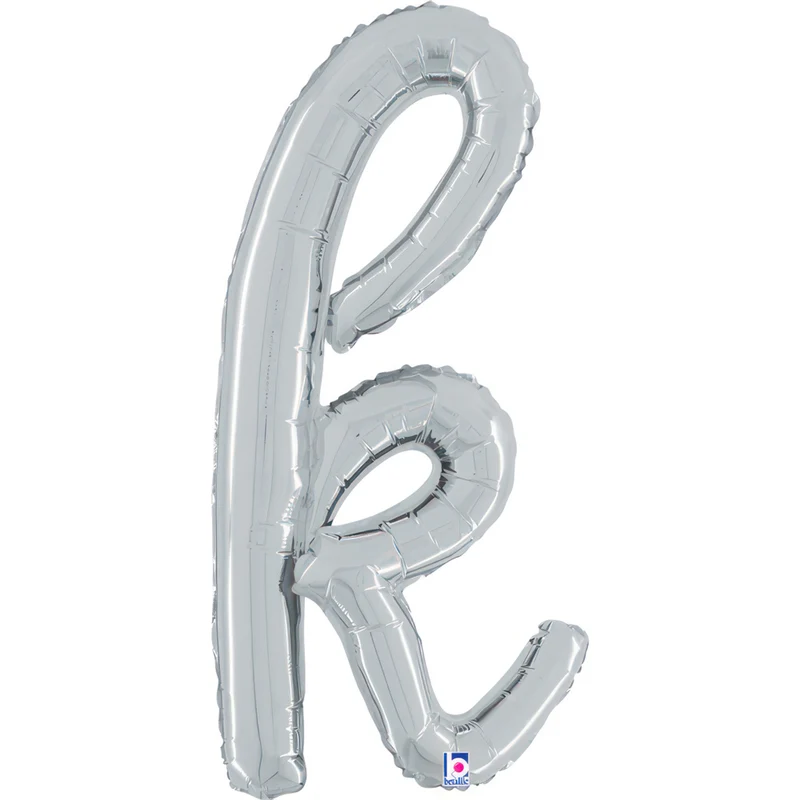24"/Ø61cm Folienballon Buchstabe Skript Silber | K