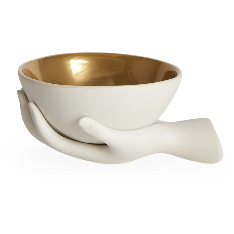 Schale EVE ACCENT weiß/gold