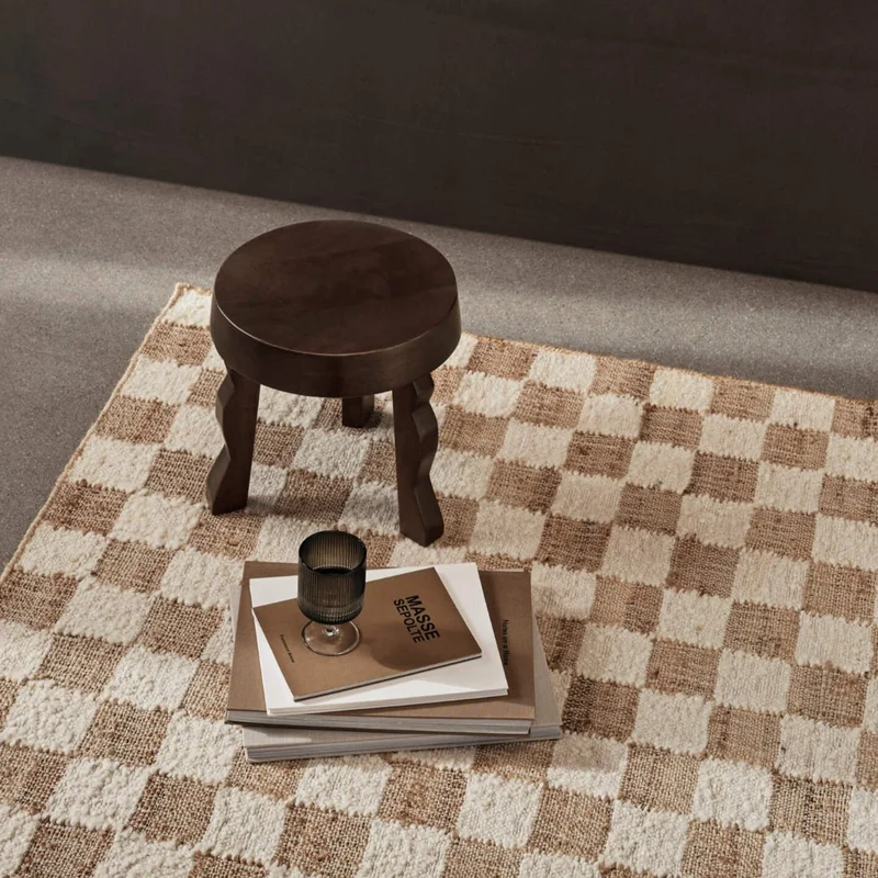 Teppich Check Wolle Jute offwhite 140x200 - ferm LIVING