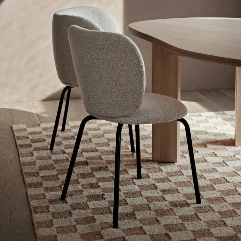 Teppich Check Wolle Jute offwhite 140x200 - ferm LIVING